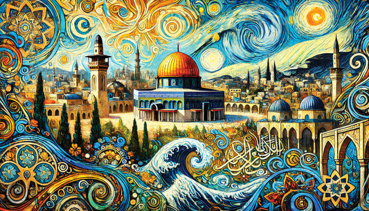 Jerusalem Visions: 500-Piece Van Gogh-Style Dome of the Rock Puzzle - Holy Land
